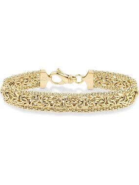 Elegant 925 Sterling Silver & 18K Gold Plated Byzantine Bracelet for Women